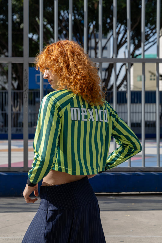 PLAYERA COLIMITA FUTBOL CROP TOP MANGA LARGA