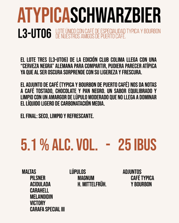 12 PACK CERVEZA ATYPICA SCHWARZBIER BOTELLA 355 ML