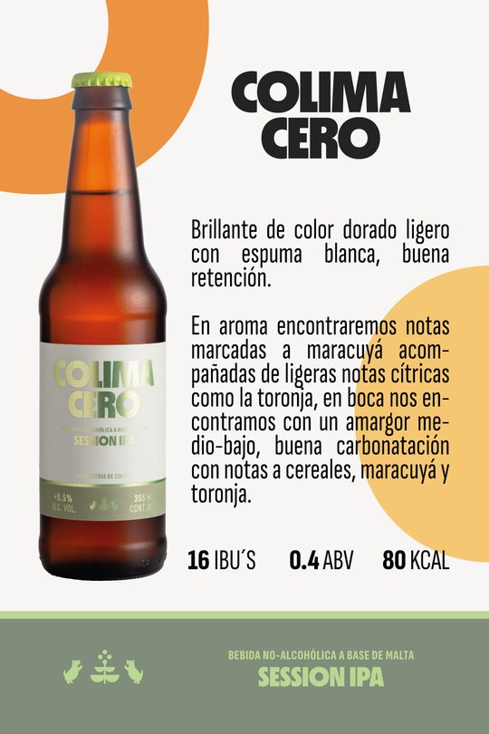 12 PACK COLIMA CERO SESSION IPA BOTELLA 355 ML