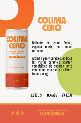 24 PACK COLIMA CERO ESTILO LAGER AMBAR LATA 355 ML