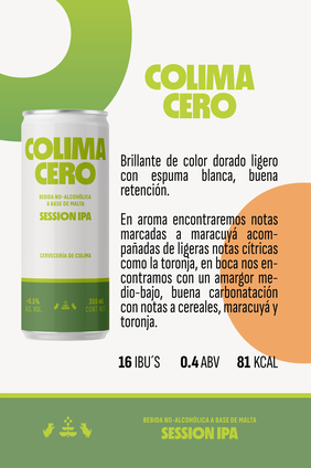 24 PACK COLIMA CERO ESTILO SESSION IPA LATA 355 ML