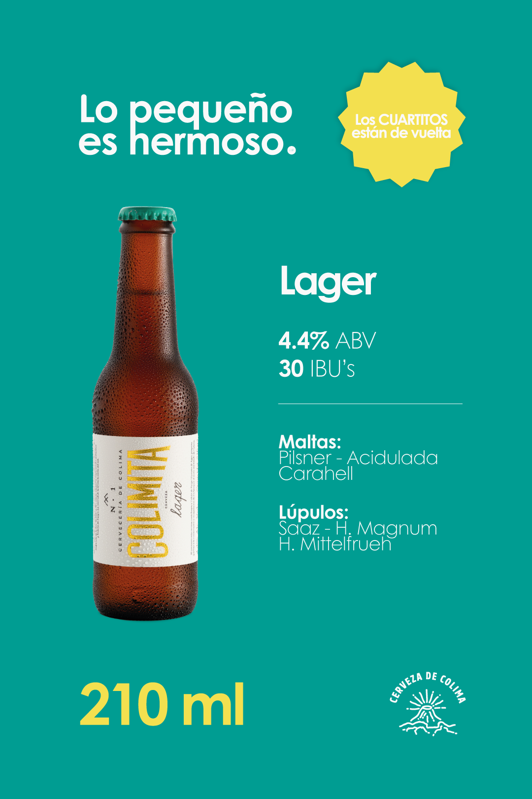 24 PACK CERVEZA COLIMITA LAGER BOTELLA 210 ML