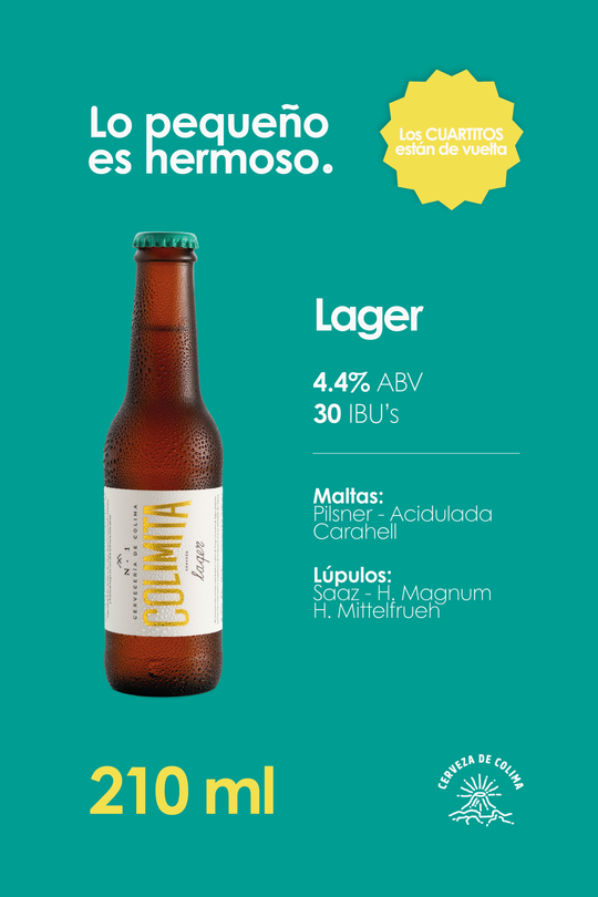 24 PACK CERVEZA COLIMITA LAGER BOTELLA 210 ML