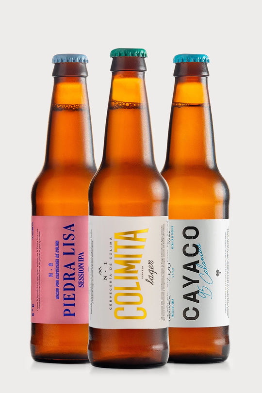 24 PACK CERVEZAS COLIMITA, CAYACO & PIEDRA LISA BOTELLA 355 ML