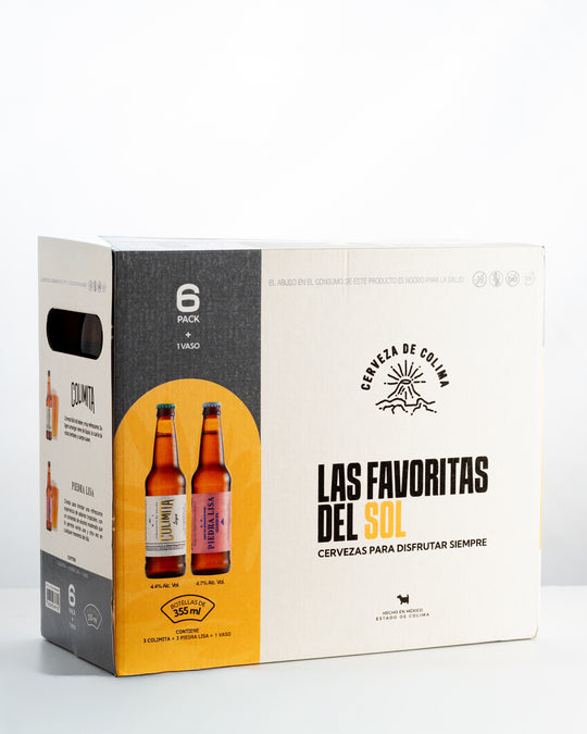 6 PACK LAS FAVORITAS DEL SOL + VASO