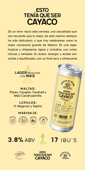 24 PACK CERVEZA ESTO TENÍA QUE SER CAYACO LATA 355 ML