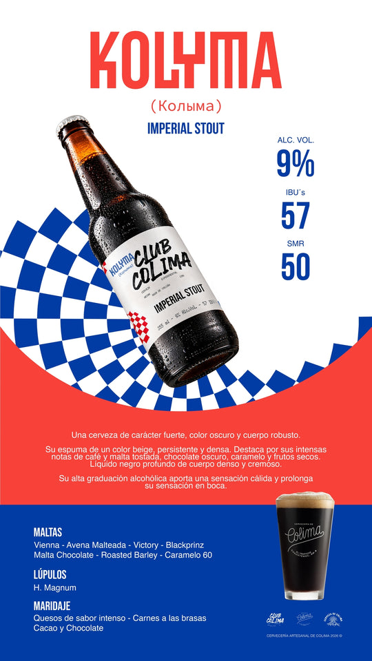12 PACK CERVEZA KOLYMA IMPERIAL STOUT BOTELLA 355 ML