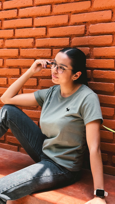 BSCS PLAYERA MUJER BORDADA TLALCHICHI VERDE