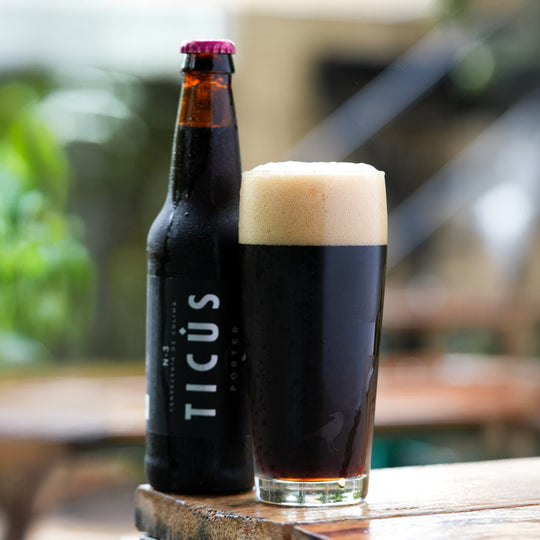 24 PACK CERVEZA TICÚS PORTER BOTELLA 355 ML