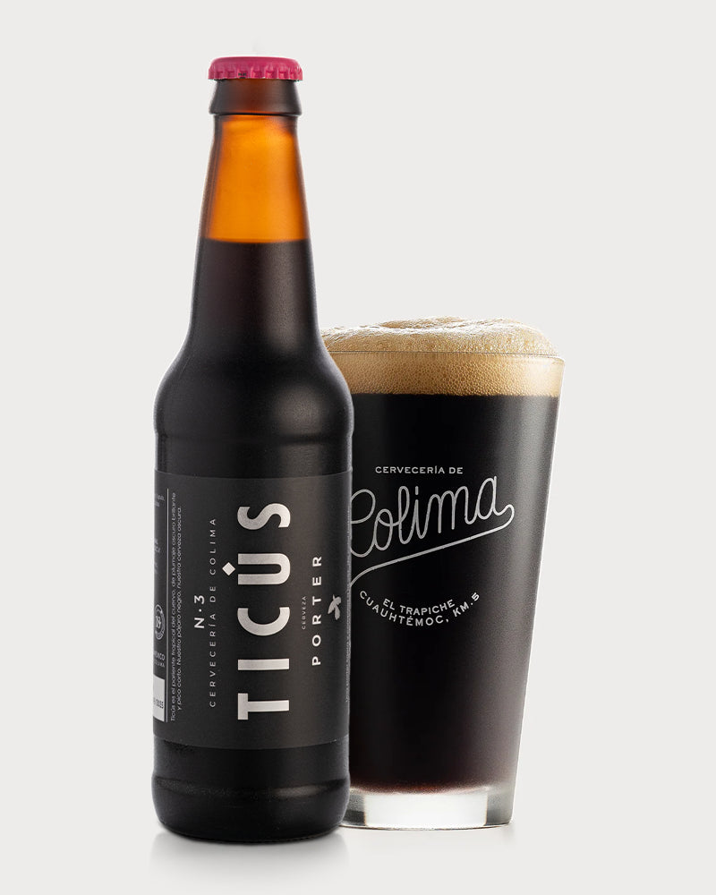 12 PACK CERVEZA TICÚS PORTER BOTELLA 355 ML