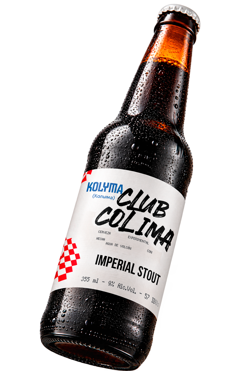 Botella de Kolyma Imperial Stout, Club Colima