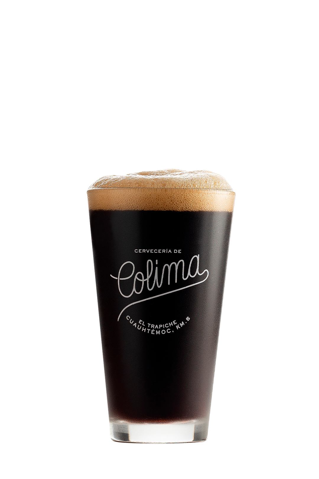 Vaso de Cervecería de Colima servido con Kolyma Imperial Stout