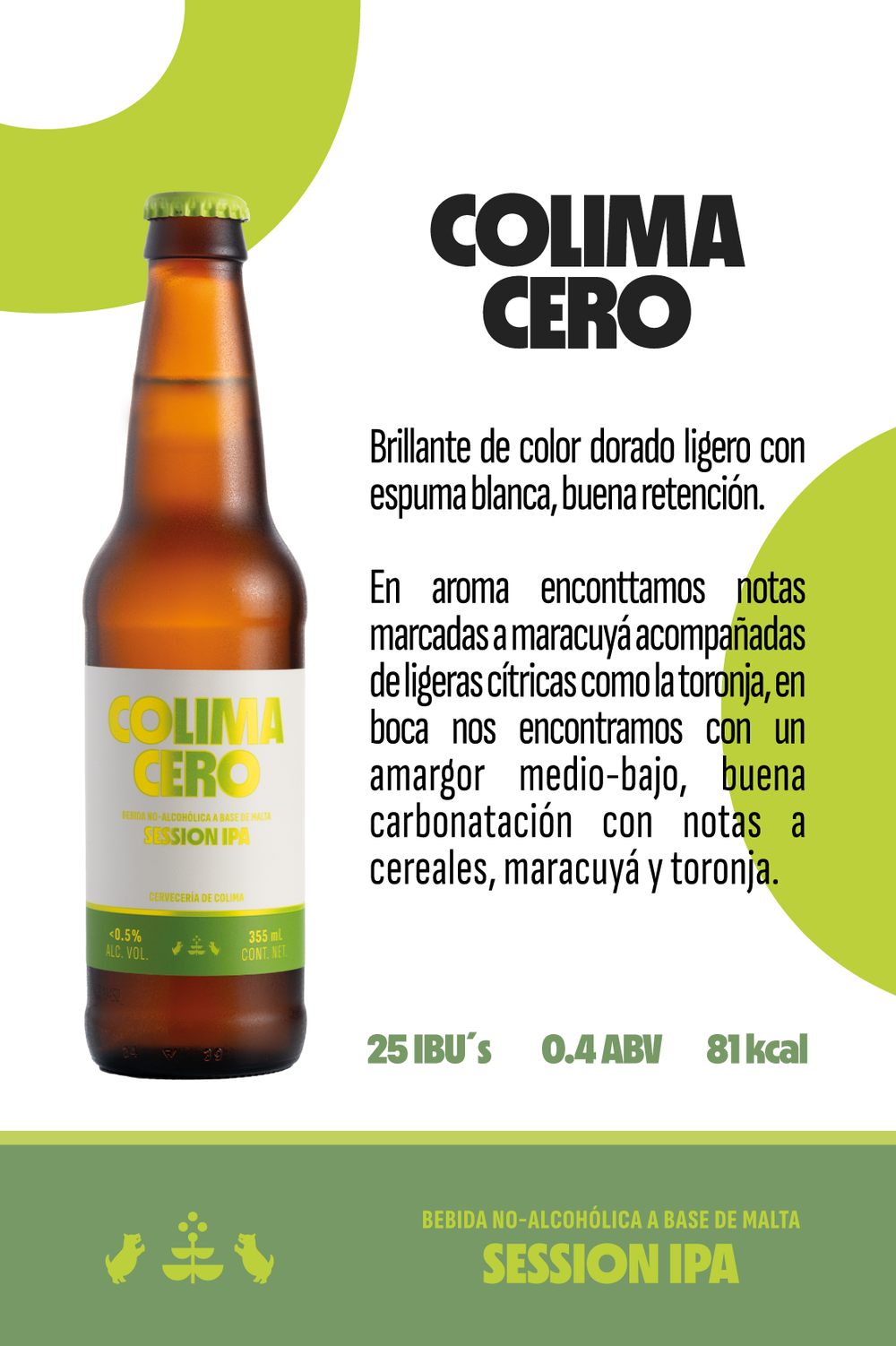 12 PACK COLIMA CERO SESSION IPA BOTELLA 355 ML
