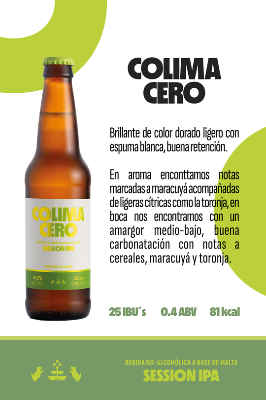 12 PACK COLIMA CERO SESSION IPA BOTELLA 355 ML