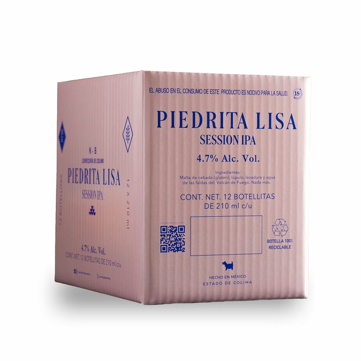 12 PACK CERVEZA PIEDRITA LISA BOTELLA 210 ML