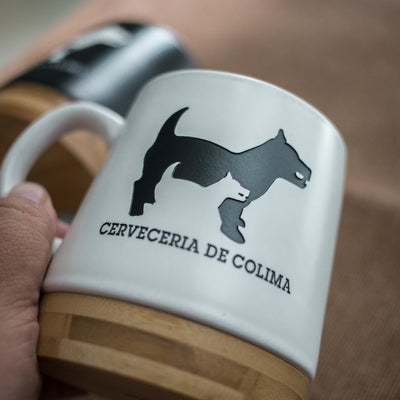 TAZA CERÁMICA BLANCA CERVECERÍA DE COLIMA 475 ML