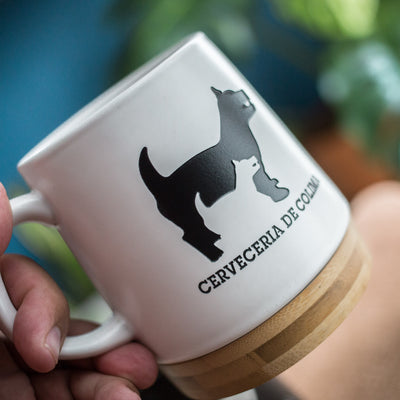 TAZA CERÁMICA BLANCA CERVECERÍA DE COLIMA 475 ML